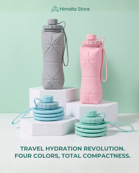 Folding silicone water bottles